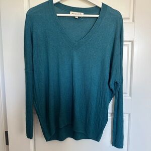 Aritzia Teal V-Neck Sweater Cashmere Blend